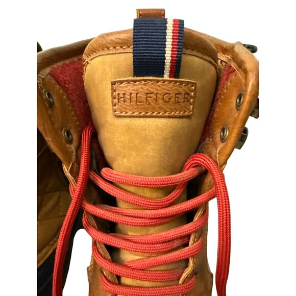 Tommy Hilfiger Womens Quilted Duck Boots With Red Laces Tan & Black Size 9M. Dur - Picture 6 of 10
